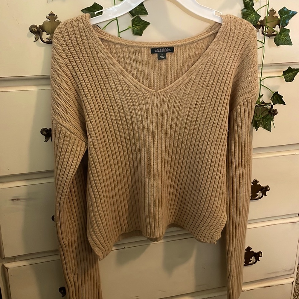 Tan knitted target sweater! From Wild Fable, size XS!